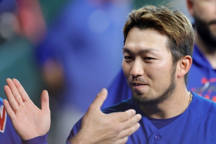 あわや満塁本塁打という打球をキャッチした鈴木。(C)Getty Images