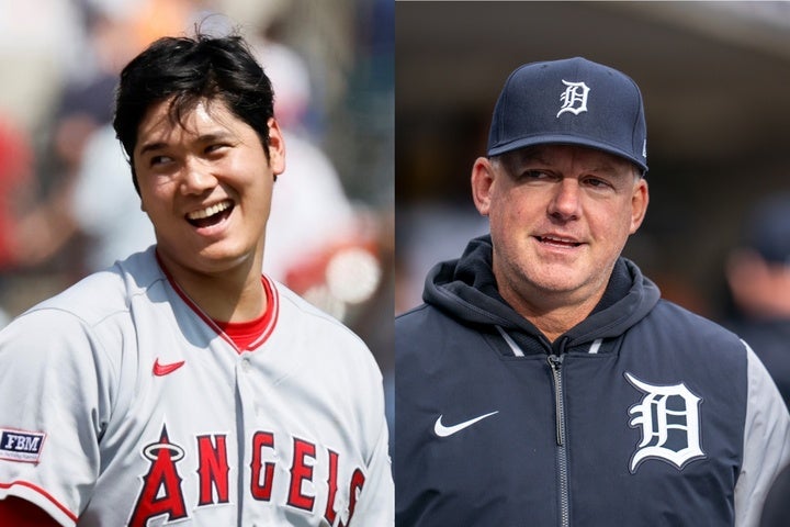 二刀流で結果を残した大谷（左）を敵将（右）も称賛する。(C)Getty Images