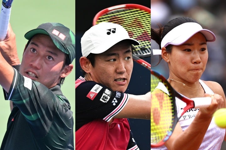 錦織（左）、西岡（中央）ら５名がワシントン、日比野（右）はプラハの大会に挑む。（C）Getty Images
