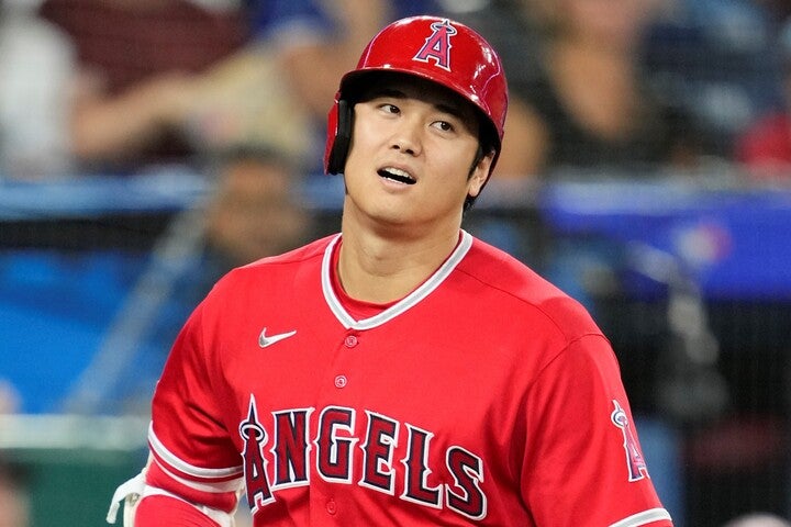 ３試合連続で申告敬遠を受けた大谷。なかなか勝負させてもらえない状態が続いている。(C) Getty Images