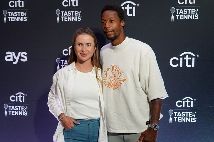 シティDCオープンの公式パーティーに姿を見せたモンフィス夫妻。モンフィスは自分よりも長くプレーするだろうスビトリーナをサポートしたいという。(C)Getty Images