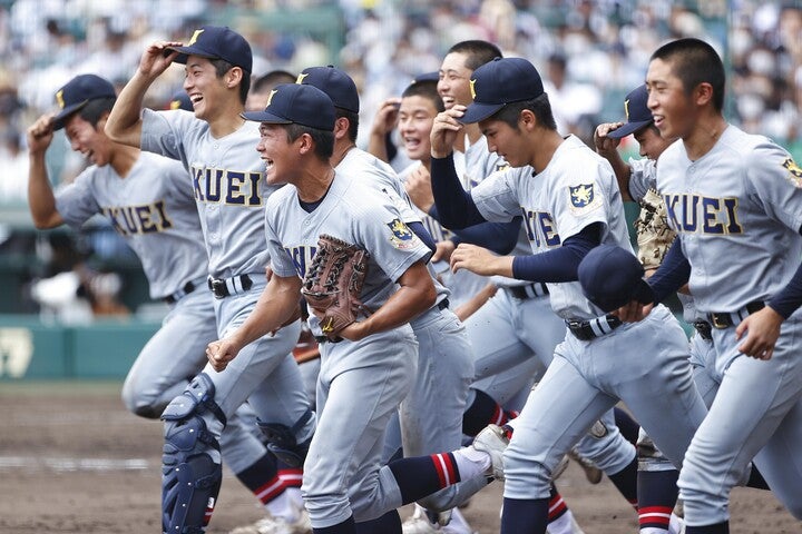 昨夏に続く連覇を狙う仙台育英。今年も看板の強力投手陣は健在だ。写真：THE DIGEST写真部