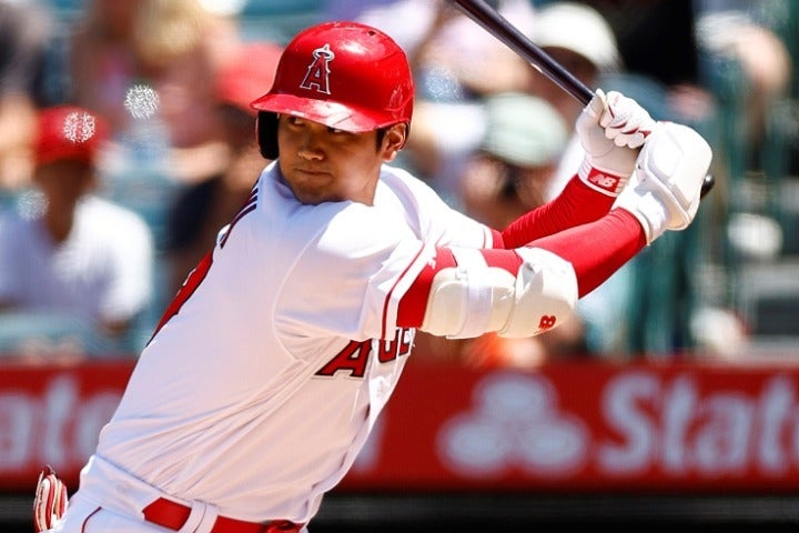 投手として４回無失点、打者として本塁打と盗塁を記録した大谷。(C)Getty Images