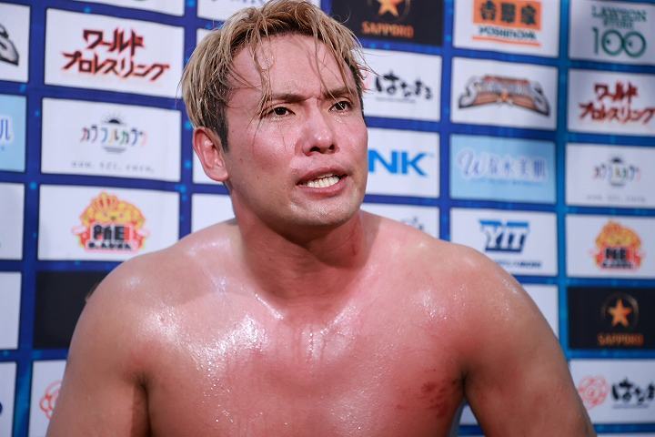 ３連覇を目指すオカダ・カズチカが準決勝進出を決めた。写真：<br />
新日本プロレスリング