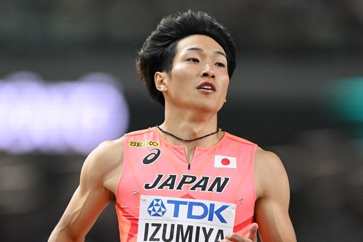 13秒16で日本人初となる決勝進出を決めた泉谷。(C)Getty Images