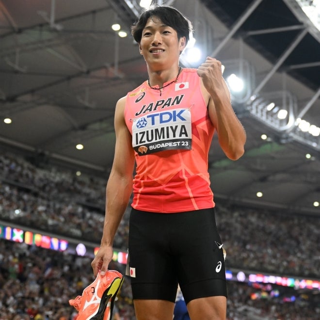 100m障害決勝を５位で終えた泉谷。パリ五輪へ期待が膨らむ。(C)Getty Images