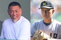 甲子園の金メダルを手にした清原親子。写真：金子拓弥（THE DIGEST写真部）