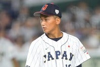 台湾打線を１点に抑え、７回を１人で投げ切った前田。写真：鈴木颯太朗