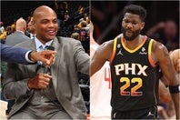 バークレー(左)が、エイトンを放出した古巣サンズのトレードについて語った。(C)Getty Images