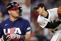 WBC決勝で実現した大谷（右）とトラウト（左）の直接対決が「最高の瞬間」として語られている。(C) Getty Images