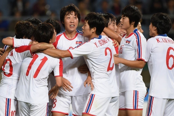 日本と決勝を戦う北朝鮮。男子サッカーの騒動もあり、海外メディアも注目している。(C)Getty Images