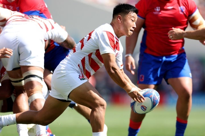 斎藤直人の珍しい後ろ向きキックが話題になった。(C) Getty Images