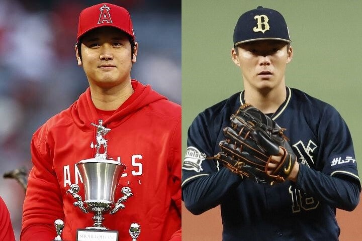 今季メジャーとNPBで大活躍を見せた両雄。大谷（左）と山本（右）は来季、メッツで邂逅することはあるのか？ (C) Getty Images