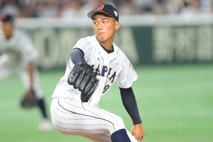 U-18日本代表で快投を披露し、甲子園に出られなかった悔しさを晴らした前田。写真：THE DIGEST写真部