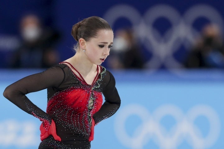 北京五輪で４位に沈んだワリエワ。ドーピング疑惑は未だに解決の糸口が掴めない。(C)Getty Images