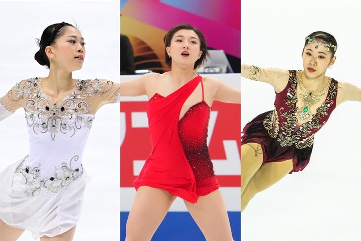 GPファイナルに出場する日本選手。左から吉田、坂本、住吉。写真：田中研治（THE DIGEST写真部）,Getty Images