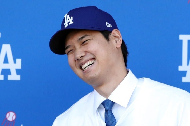 ドジャースのグラスノー獲得に貢献した大谷。入団会見では「勝つことが僕にとって今一番大事なこと」と語っていた。(C)Getty Images