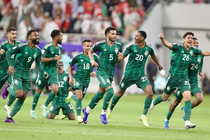 初戦を白星で飾ったサウジアラビアの選手たち。(C)Getty Images