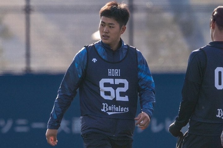 ドラフト４位でオリックスに入団した堀。守れて打てるキャッチャーを目指す。写真：野口航志