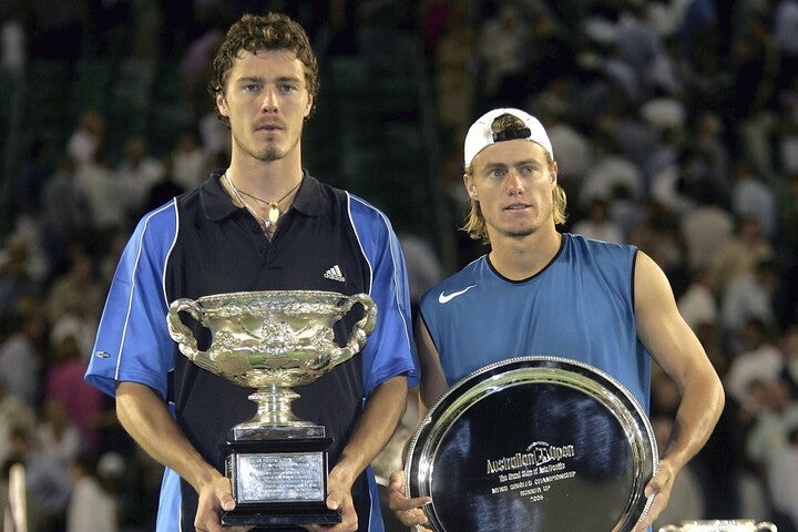 2005年の全豪オープン決勝は、第４シードのサフィン（左）と第３シードのヒューイット（右）だった。（C）Getty Images