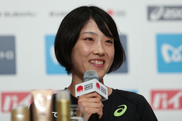 大阪国際女子マラソンで日本記録を更新した前田。(C) Getty Images
