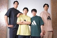 Ｂリーグを代表するアディダスアスリートの(左から)竹内、安藤、齋藤、吉井の貴重なインタビューが実現した。(C)アディダスジャパン