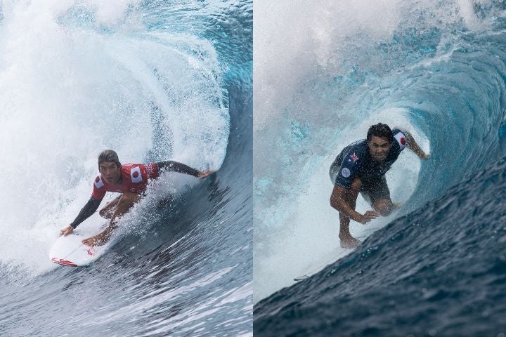 WSLの今季初戦に臨んだコナーオレアリ―（左）と五十嵐カノア（右）。 (C) Getty Images