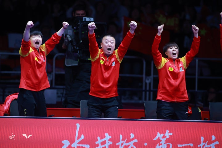 日本に第５試合まで持ち込まれるも、逆転勝ちで６連覇を成し遂げた中国。(C)WTT