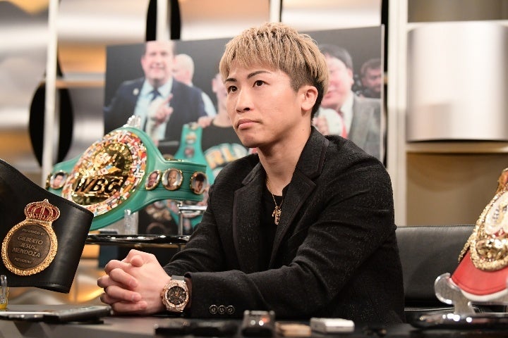 東京Dでのネリ戦について語る井上。大舞台でのタイトルマッチに胸は高まるばかりだ。写真：鈴木颯太朗