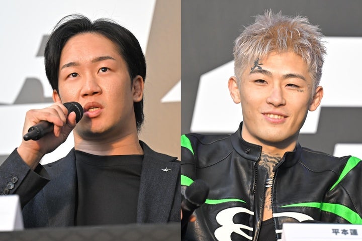 ７月の超RIZIN.3で対戦が実現した朝倉（左）と平本（右）。写真：金子拓弥（THE DIGEST写真部）