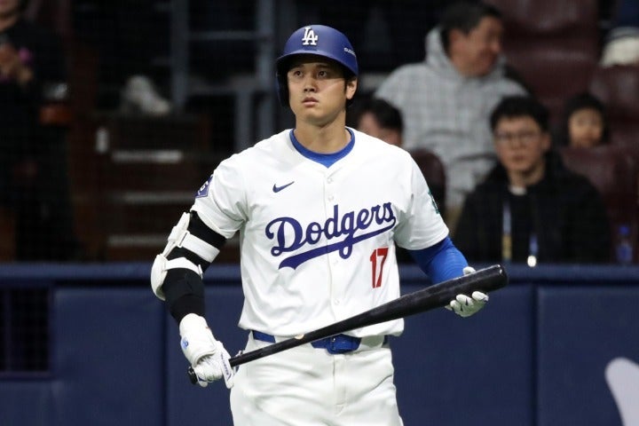 韓国での２試合で５打数無安打の大谷。(C)Getty Images