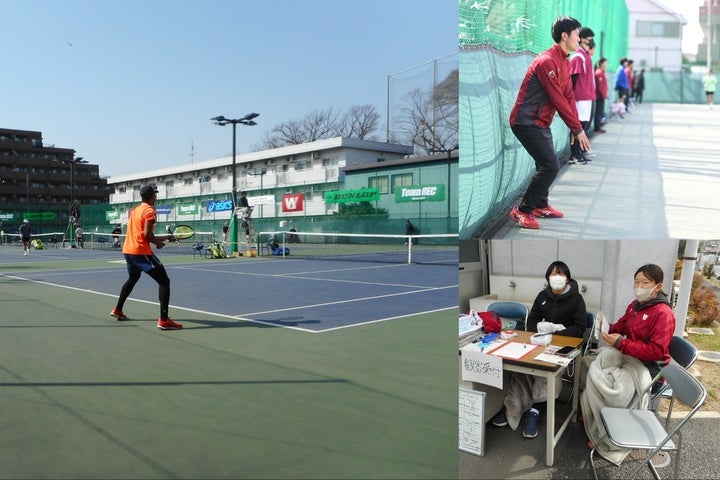 ５年ぶりに再開された早稲田国際オープン（左）。ジャッジや受付など、学生自らが献身的に働いた（右上／右下）。写真：スマッシュ編集部