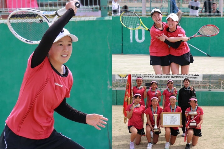 １・２年生だけで臨む最初の全国大会となる中学校選抜。女子は山陽女学園（写真）が初めて全国選抜のタイトルを手にした。写真：スマッシュ編集部