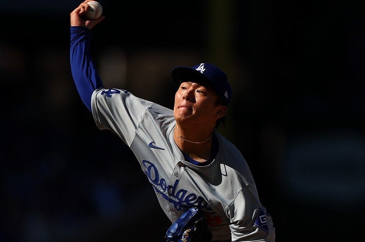 ５回無失点でメジャー初勝利を挙げた山本。持ち前のカーブが冴えた。(C) Getty Images