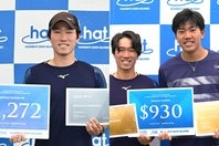 国内ツアーのかしわ国際オープンで男子シングルス準優勝を果たした今村昌倫（左）。ダブルスは今村／柚木武（右）が制覇。写真提供：吉田記念テニス研修センター（TTC）