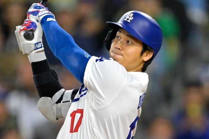 大谷は水原容疑者が保釈された試合で松井氏に並ぶMLB通算175本目となる今季４号ソロHRを放った。(C)Getty Images