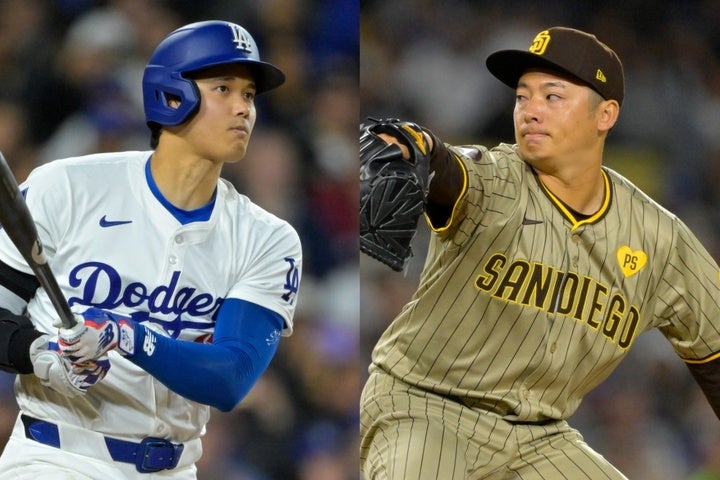 試合途中、大谷（左）と松井（右）の穏やかなやり取りが注目を浴びた。(C)Getty Images