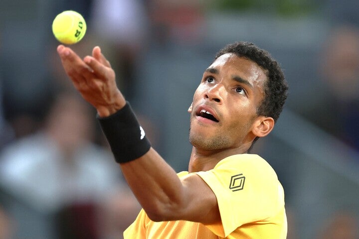 大会を通じて腹痛などの体調不良に見舞われたオジェ-アリアシム。３回戦では「プレーできるかどうかわからなかった」と振り返った。（C）Getty Images