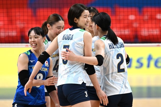 開幕３連勝と圧巻のスタートを切った日本女子代表。このまま好調を維持してパリ行きを掴むか。(C)Getty Images