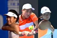 「全仏オープン」予選２回戦で内島萌夏（写真左）、望月慎太郎（中）、齋藤咲良（右）がストレート勝利を収め予選決勝へ進出した。（C）Getty Images