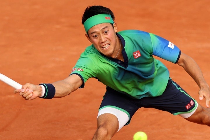 錦織は全仏OPで３年ぶりの勝利を挙げ、２回戦に進出した。(C)Getty Images