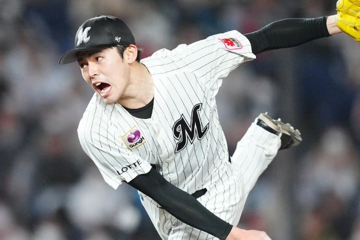 大リーグ挑戦の意向を表明している千葉ロッテの佐々木朗希。(C) Getty Images