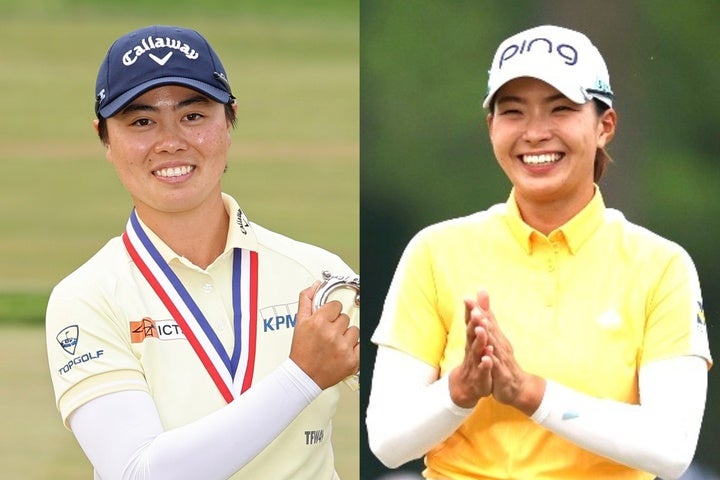 全米女子OPで優勝した笹生（左）と２位で終えた渋野（右）。(C)Getty Images