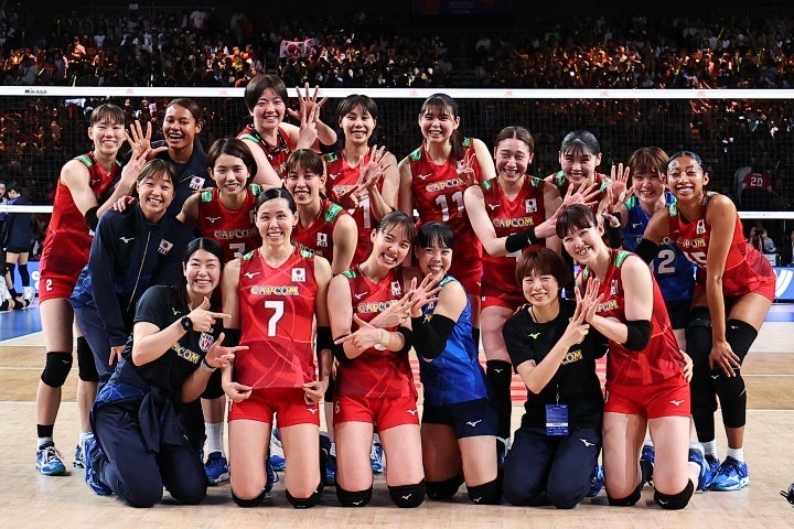 韓国にストレート勝ちした日本。大会通算成績を７勝２敗とした。写真：梅月智史（THE DIGEST写真部）