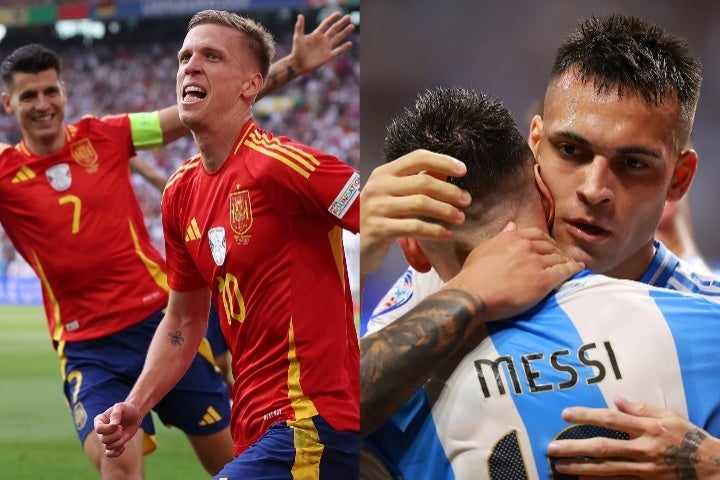 EURO2024（左）、コパ・アメリカ（右）ともに現地時間７月14日、チャンピオンが決まる。(C)Getty Images