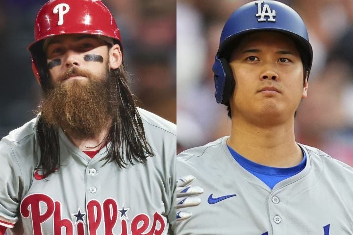 ドジャース大谷翔平とフィリーズの“親友”マーシュ。(C)Getty Images