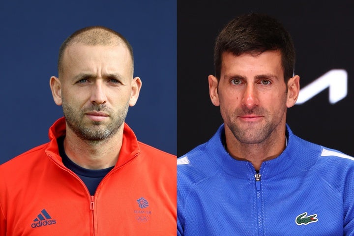 かつて一緒に練習をしたこともあるエバンス（左）が元王者ジョコビッチ（右）の人間性やテニスへの取り組み方を称賛した。(C)Getty Images
