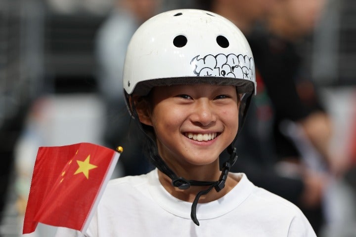 パリ五輪のスケートボード女子パークに出場の中国代表・鄭好好選手。(C) Getty Images