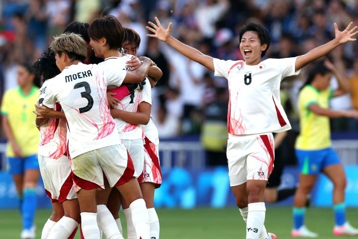 後半アディショナルタイムの２ゴールで、日本がブラジルに逆転勝利した。(C)Getty Images