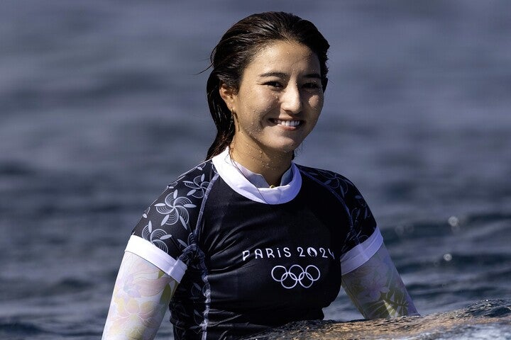 パリ五輪のサーフィン女子日本代表の松田詩野。(C) Getty Images